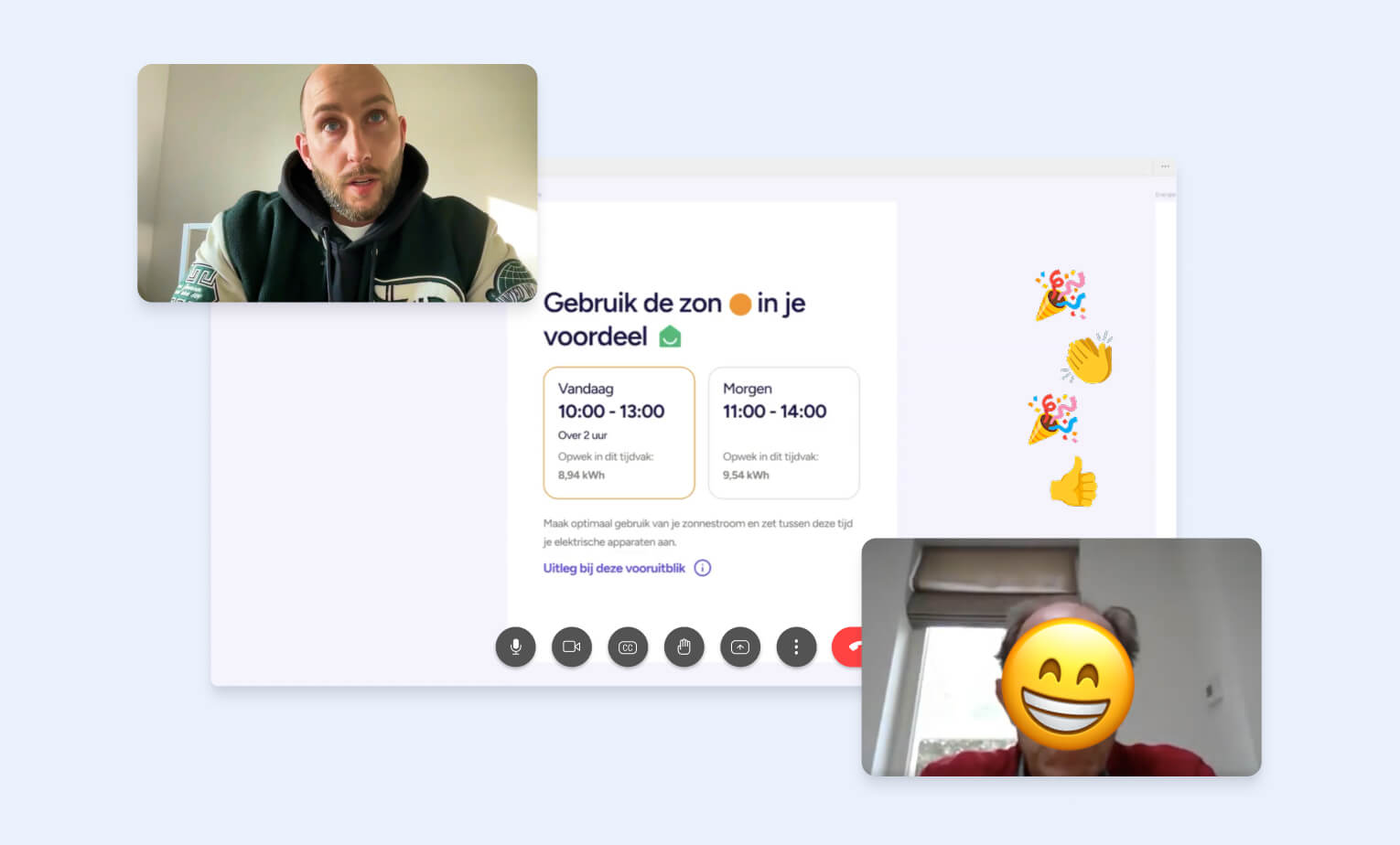 Simon in gesprek met een gebruiker van de Chargee app.